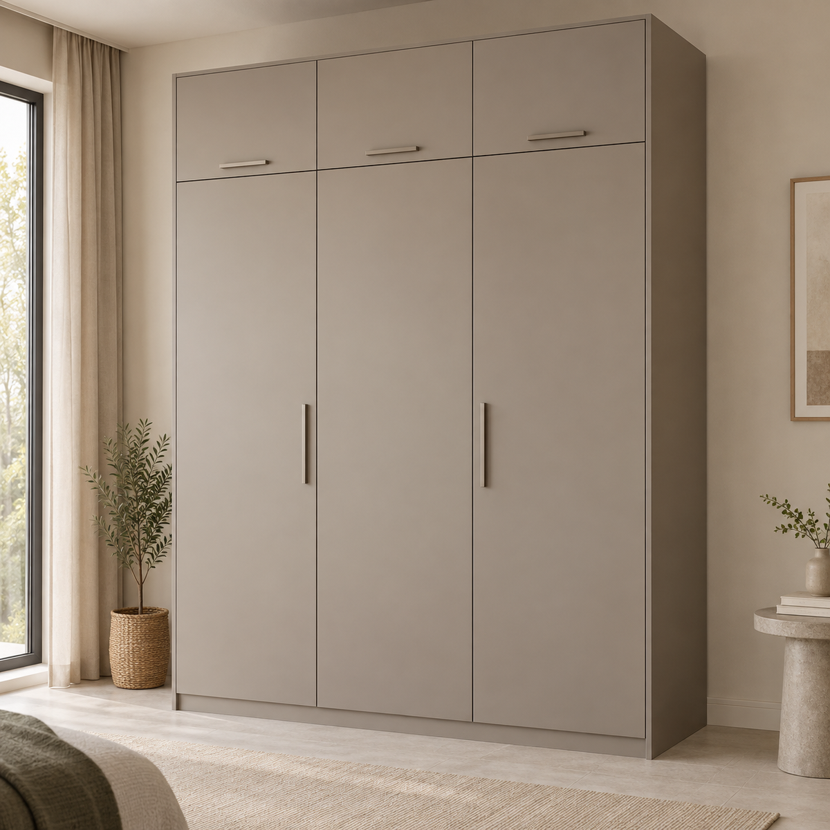 AI design concept: Mushroom Overhead Closet, engineered-panel wardrobe