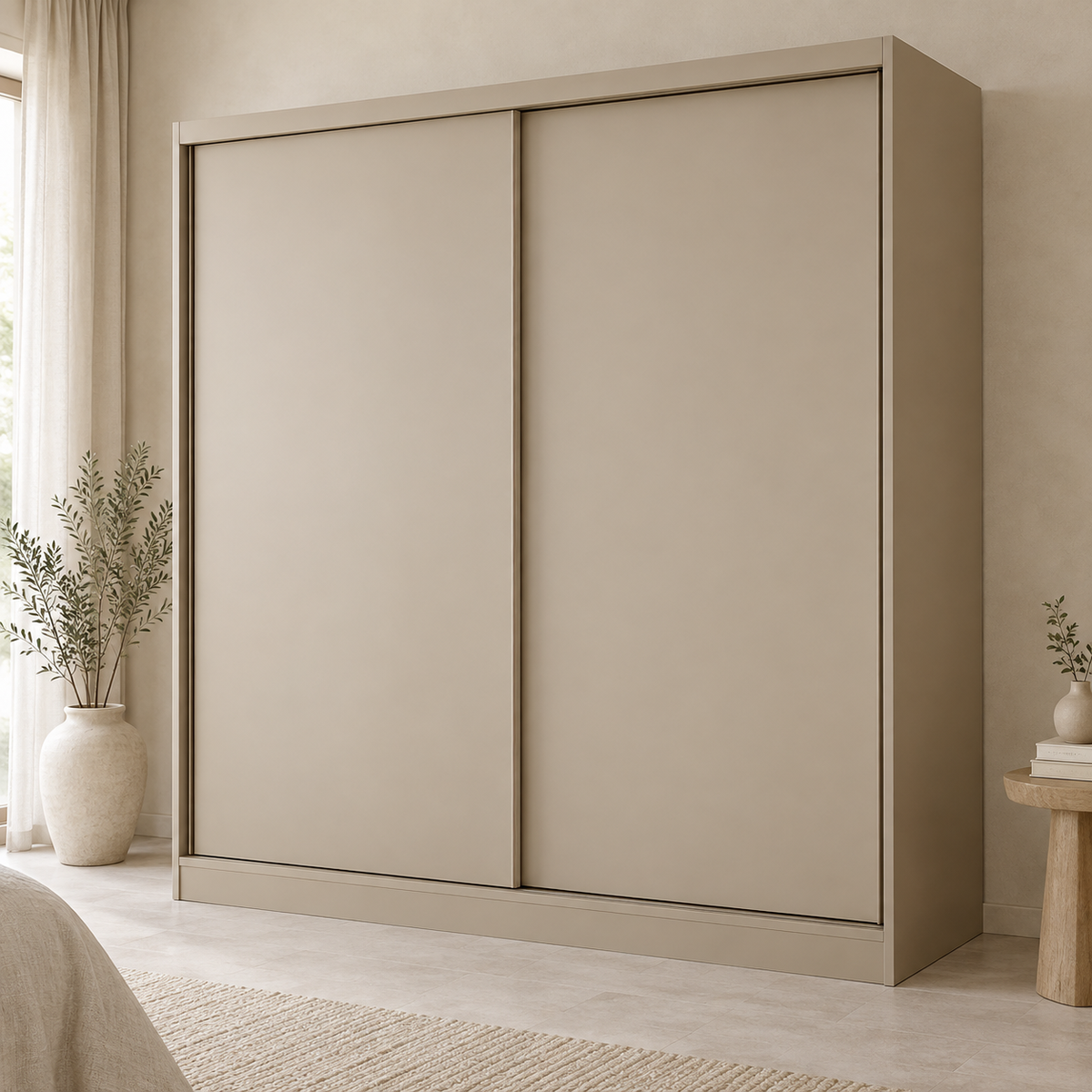 AI design concept: Sand Sliding Wardrobe, engineered-panel wardrobe